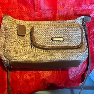 UTX 502 Brown Woven Shoulder Bag W/Plenty Of Compartments!